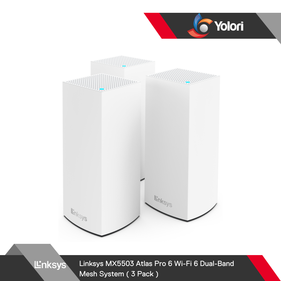 Linksys MX5503 Atlas Pro 6 Wi-Fi 6 Dual-Band Mesh System ( 3 Pack )