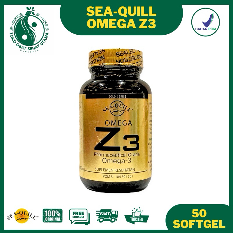 SEA-QUILL OMEGA Z3 / Suplemen Omega-3 Pharmaceutical Grade Z 3 / seaquill sea quil quill three vitam