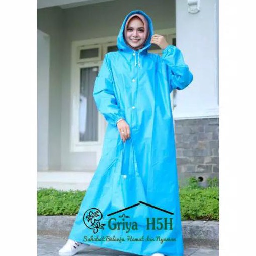 Modern HARGA RESELLER PAKET ISI 3 Jas Hujan Muslimah Tipe Gamis Warna Biru Langit