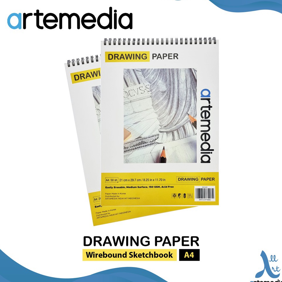 

KODE F95Y Artemedia Drawing Paper Book A4 Wire Bound Sketchbook