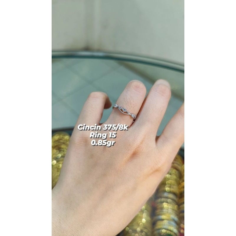 CINCIN EMAS PUTIH 375/8K CINCIN EMAS PUTIH ASLI CINCIN EMAS PUTIH MUDA CINCIN MODIS KOREAN STYLE CIN