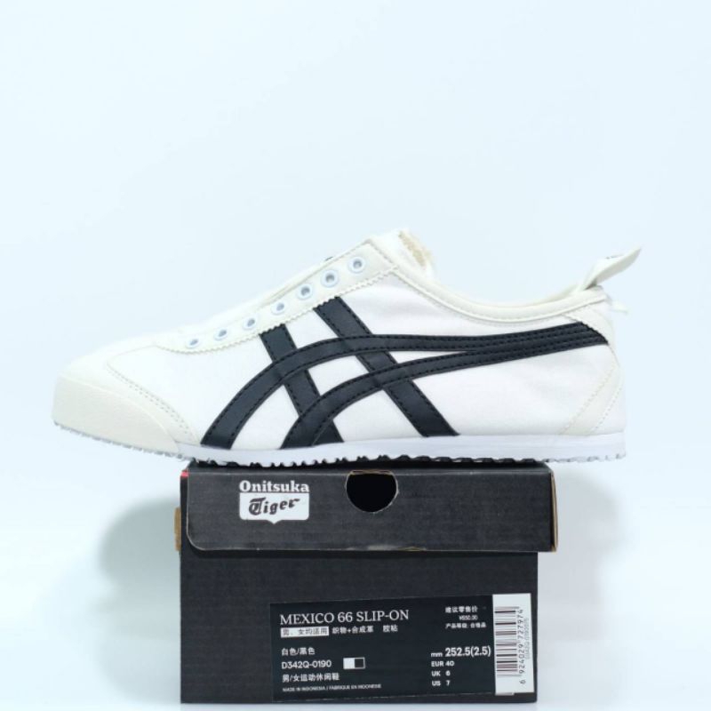 Onitsuka tiger mexico 66 slip on white black