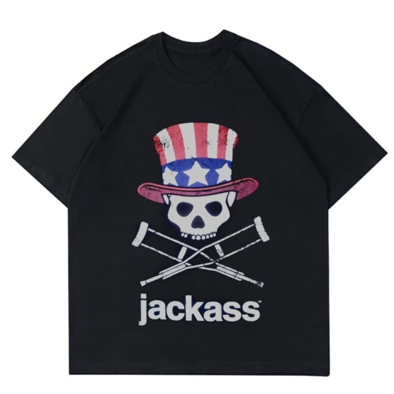 KAOS JACKASS | KAOS"JACKASS" BAJU VINTAGE T-SHIRT VINTAGE OVERSIZE RAP TEES PRIA WANITA DEWASA TEE B