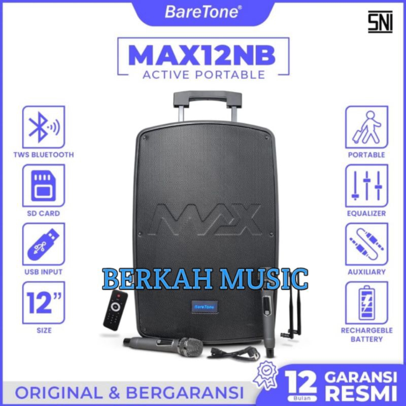 Baretone Speaker Portabel max12nb Original Speaker 12inch