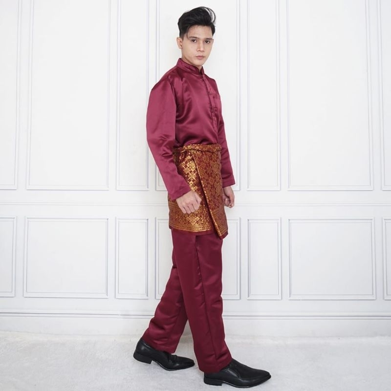 SET BAJU TELUK BELANGA MELAYU/SERAGAMAN MELAYU PRIA/BAJU SET SONGKET PRIA MELAYU