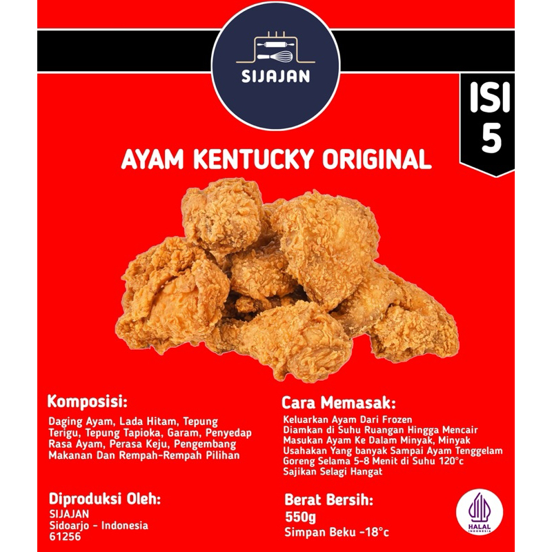 

Sijajan Fried Chicken Frozen Food 1 Pack 550gr Halal dan Enak