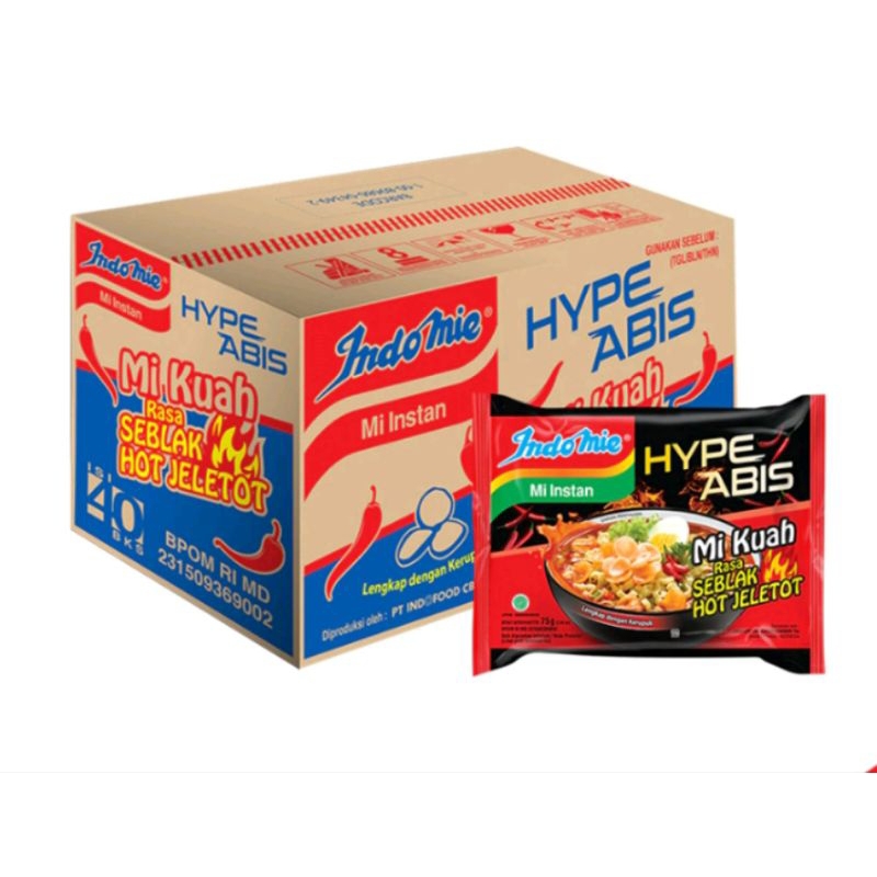 

indomie hypeabis seblak hot jeletot 1 dus isi 40 pcs