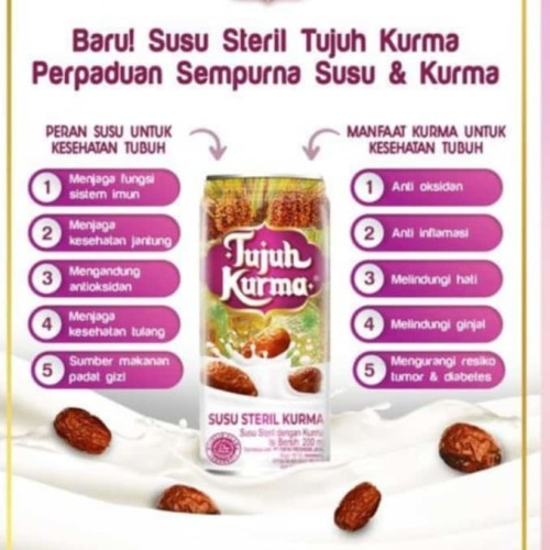 

7 TUJUH KURMA SUSU STERIL KURMA 189ML Cuci Gudang Exp 1 Mei 25