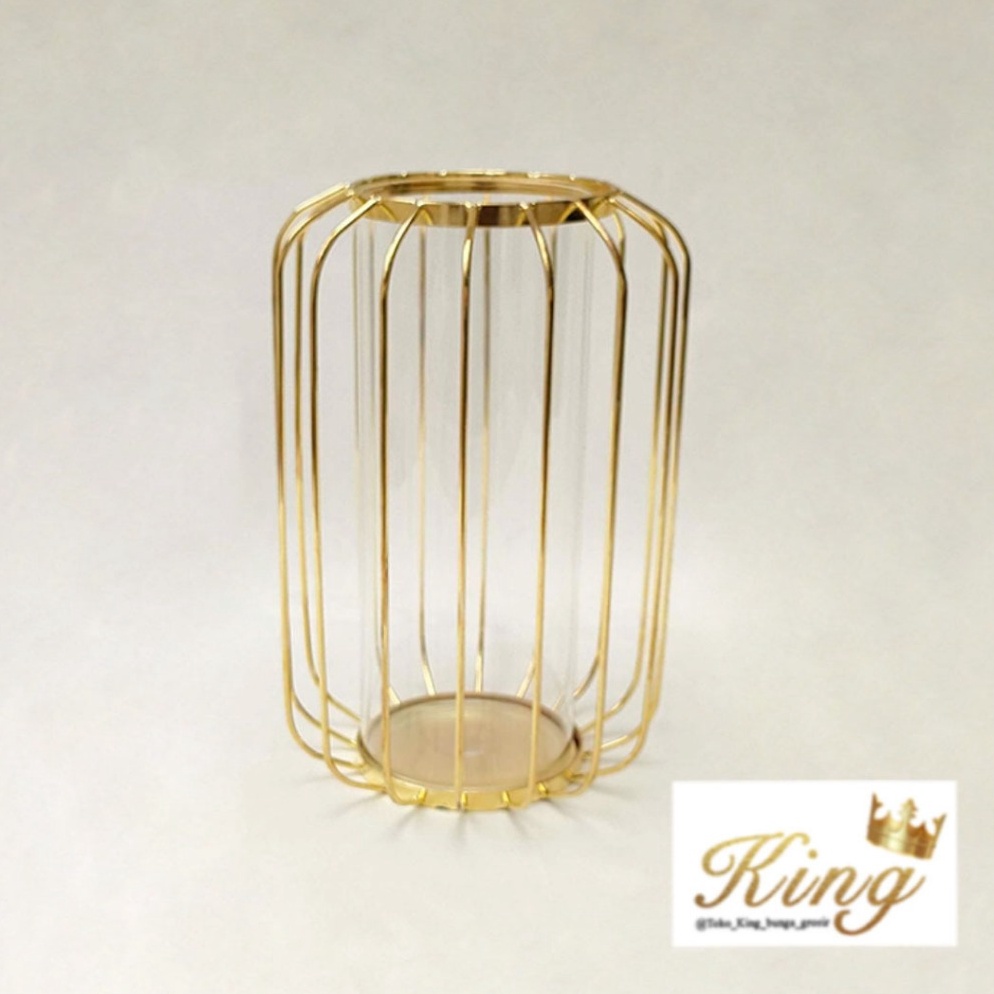 Serbuuuu Vas Bunga Besi Kaca Pot Bunga Tanaman Dekorasi Bouquet Bunga Dekorasi