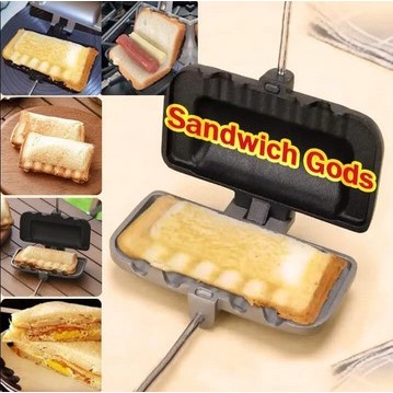 Sandwich Frying Pan Pembuat Roti Bakar Pemanggang Roti Aluminium Anti Lengket / Cetakan Sandwich Waf