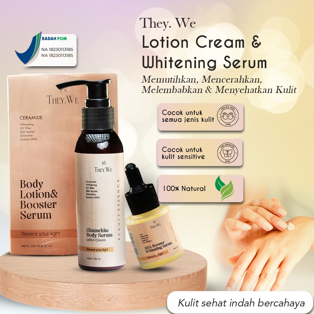 They.We Body Lotion + AHA Serum Booster Pemutih Badan Kulit Whitening Pemutih Badan Dosting