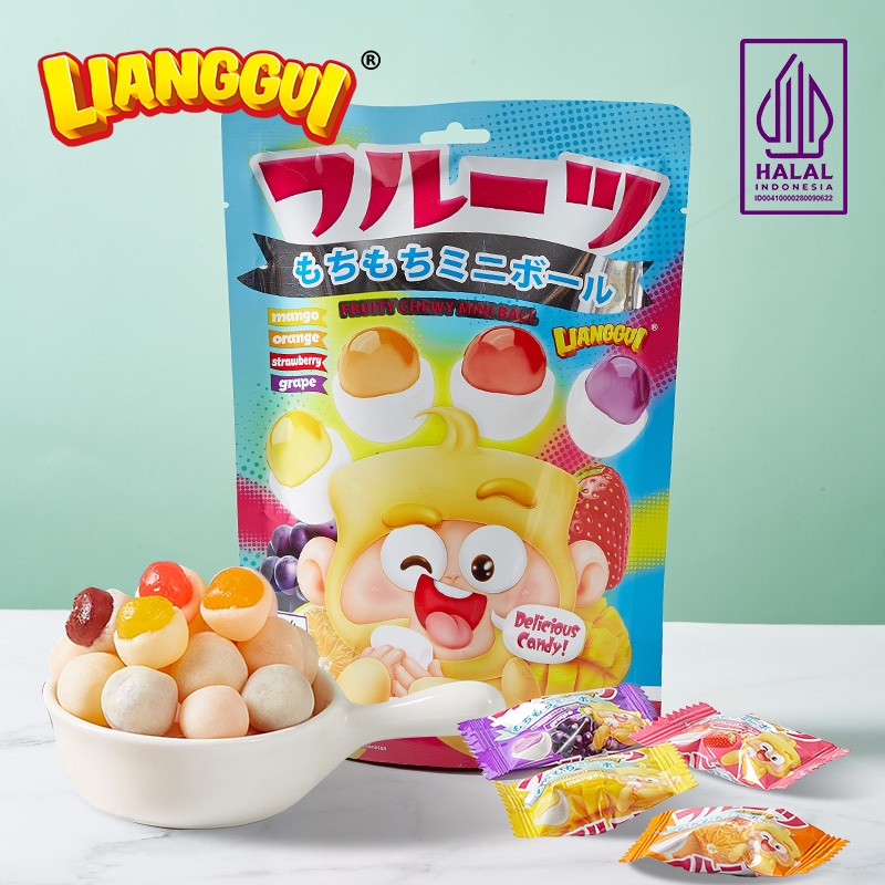 

[Hampers/Gift] [HALAL]LIANGGUI Permen Viral Soft Candy Rasa Buah Permen rasa buah Mix Rasa Fruity Chewy Mini Ball Permen candy rasa buah