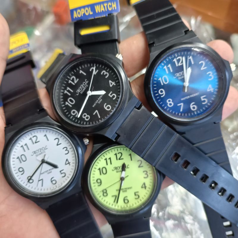 jam tangan aopol pria wanita strap karet bagus