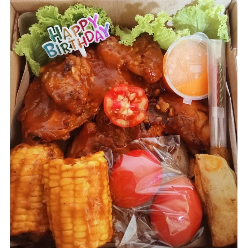 

Ayam bkr bbq HBD komplit