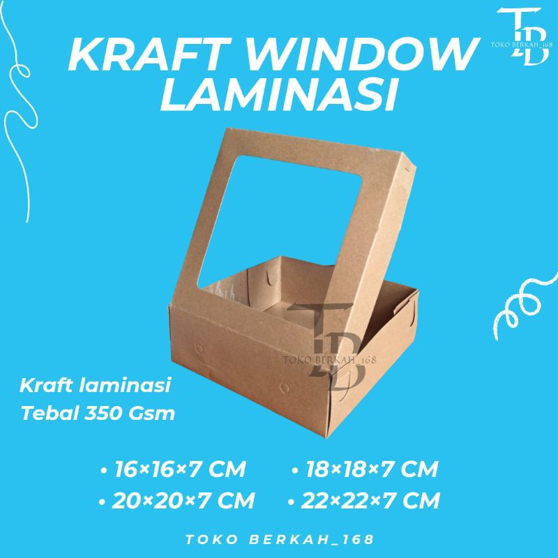 

(ISI 5 PCS) DOS / DUS KRAFT WINDOW LAMINASI TINGGI 7 CM / KARTON BOX KOTAK HAMPERS KRAFT WINDOW
