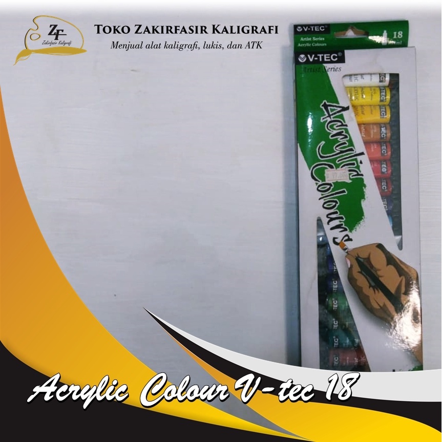 

CAT AKRILIK 18 WARNA VTEC / CAT ACRYLIC COLOUR PAINT SET V-TEC LUKIS KANVAS/V-TEC ACRYLIC COLOUR SET 18 WARNA / CAT ACRYLIC