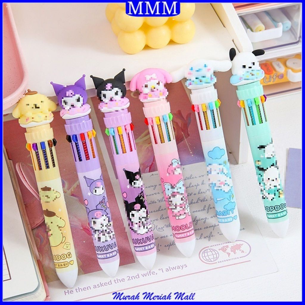

MMM Pena Mekanik Karakter Kartun Lucu Pulpen 10 Warna 3D DOLL Bolpen Gel Tinta Donat Animasi 10 Warna Alat Tulis Sekolah Anak Super Imut