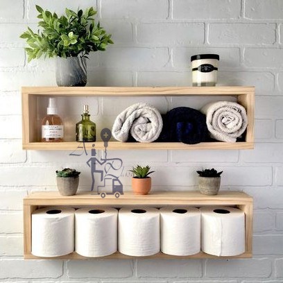 Rak Dinding Persegi Panjang Kotak Hiasan Dinding Kayu | Hiasan Kamar Ruang Tamu Minimalis | AP