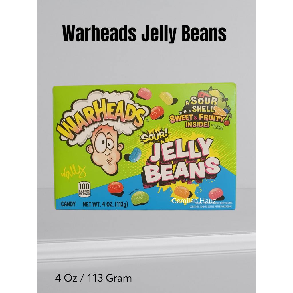 

WARHEADS Sour Jelly Beans Candy 4 oz | Permen Asam 113 gram