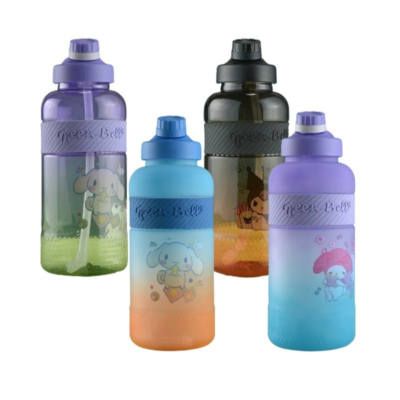 QSTR Botol Plastik+2D Stiker DIY Sanrio Handcarry Karakter Sanrio 1600ml BPA Free Sport Bottle Porta
