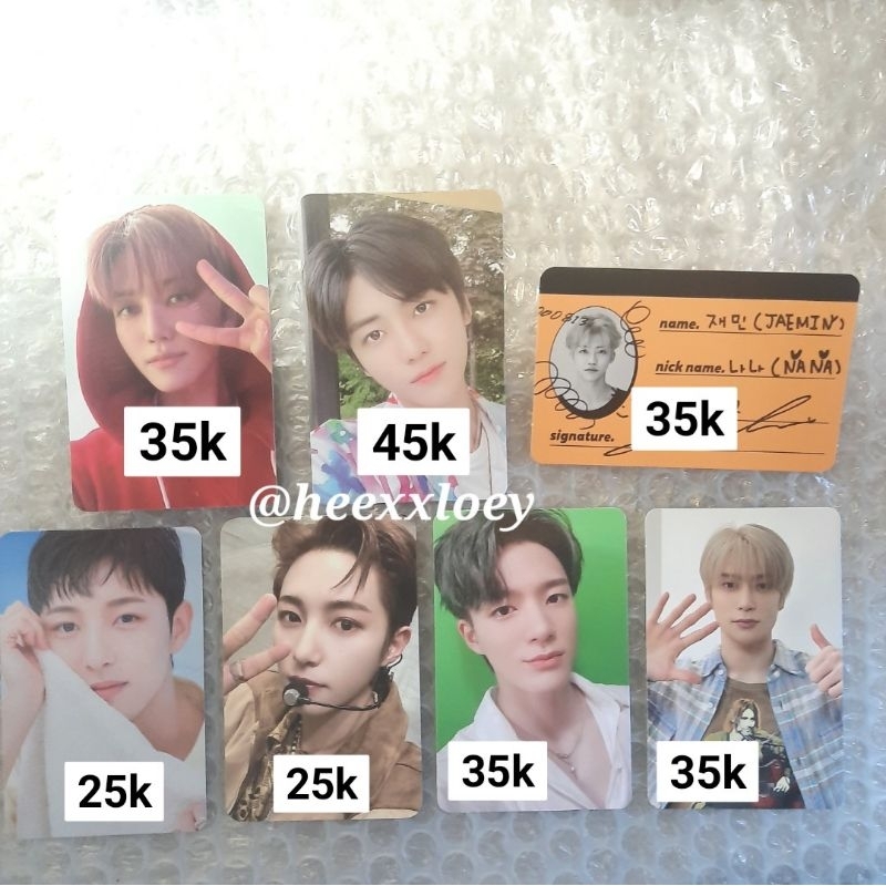 pc photocard nct jaemin hoodie merah istj epoxy cc wgu renjun handuk tc laundry cassette tape candy 