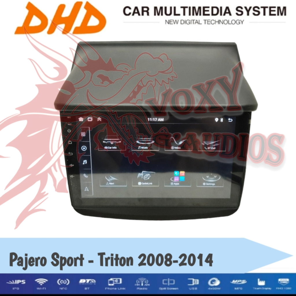 Head Unit Android DHD Pajero Sport 2010 - 2014 9 inch Pnp + MID