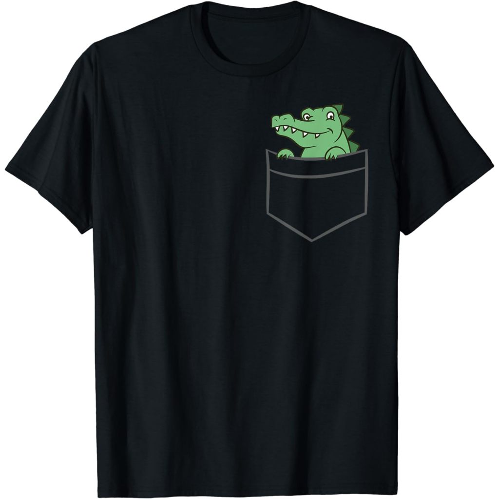 Baju Kaos Dewasa Alligator Lover Alligator In a Pocket Pocket Crocodile T-ShirtPakaian Fashion Atasa