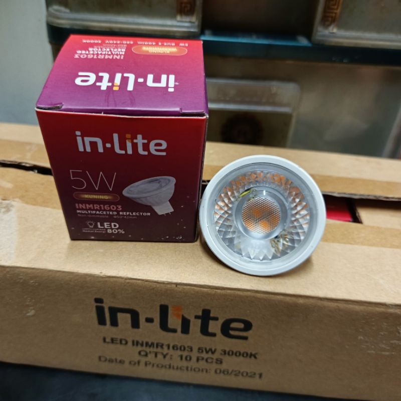 Led MR16 220-240v 5watt 3000K cahaya kuning/warm white Inlite