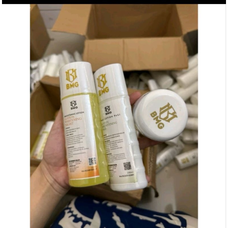 body lotion bmg paket cepat putih/ bmg lotion original bpom/hb bmg paket siang malam dan biput