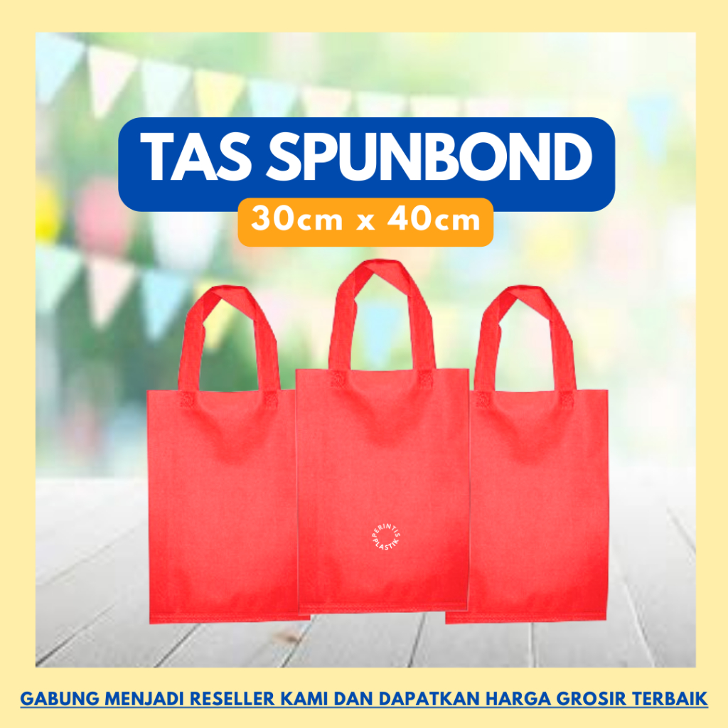 

Tas Souvenir Spunbond Merah 30x40 isi 12lmbr/Tas Belanja