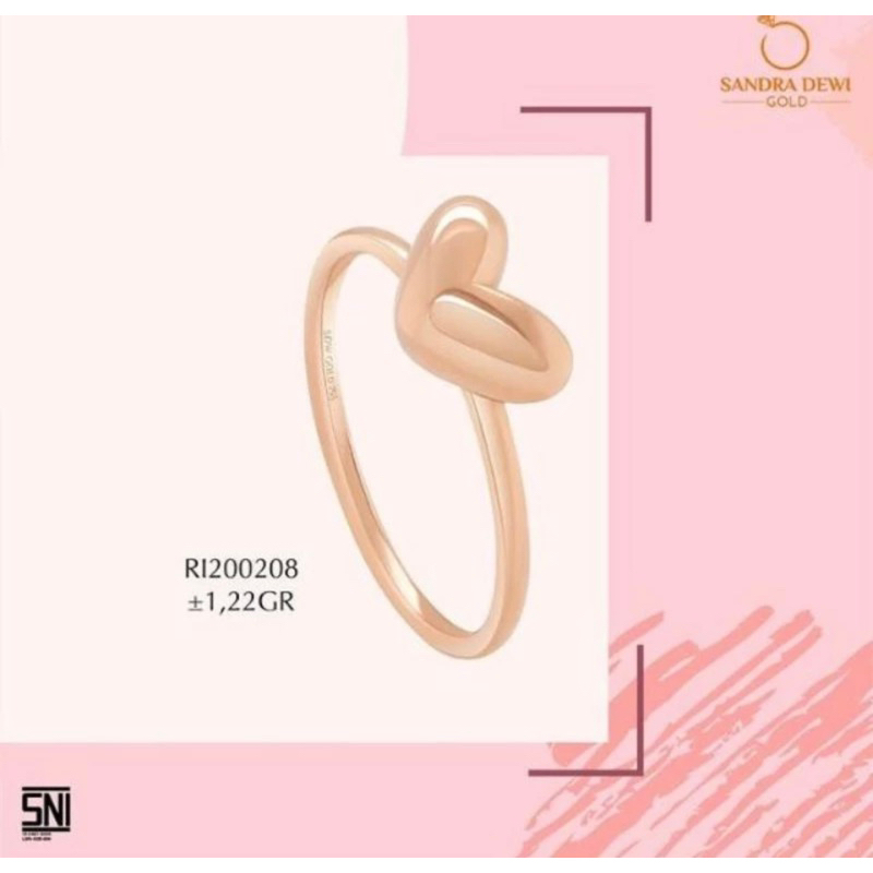 Cincin sandra dewi gold love series rose gold cincin hati mewah