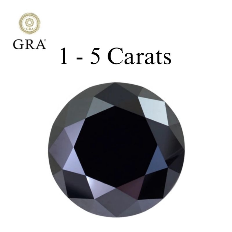 DIAMOND BLACK MOISSANITE ROUND CUT GRA SERTIFIKAT
