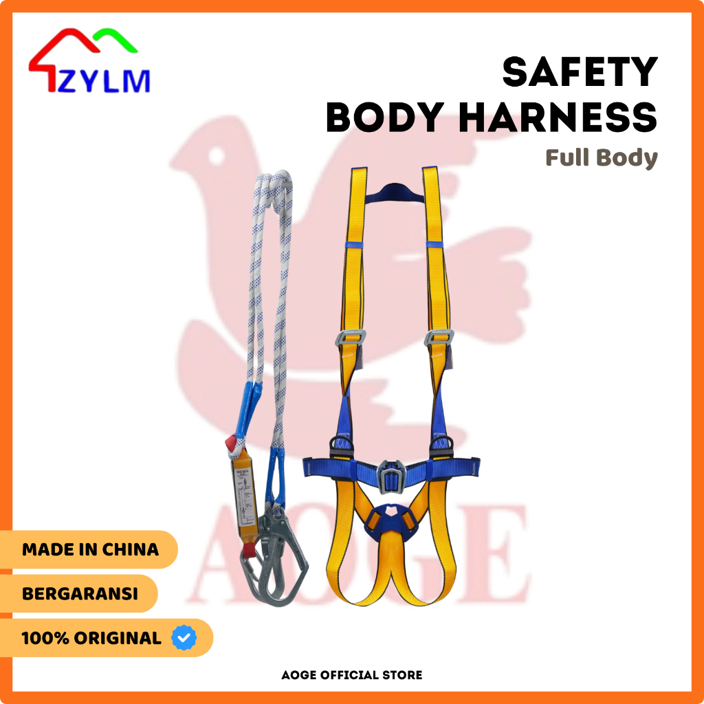 AOGE Safety Body Harness Full Body 1 Hook & 2 Hook