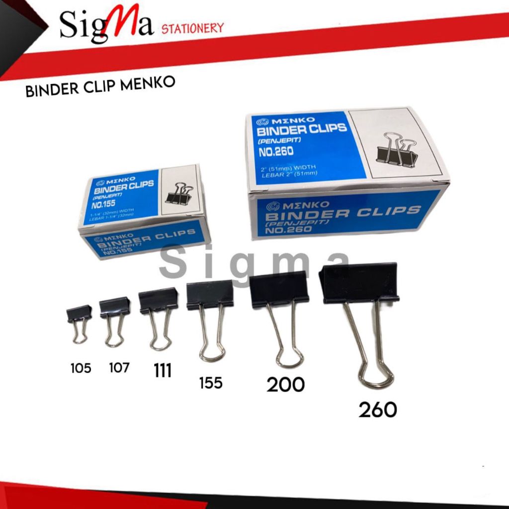 

Binder Clip MENKO / Penjepit Kertas MENKO 155 200 260 Berkualitas