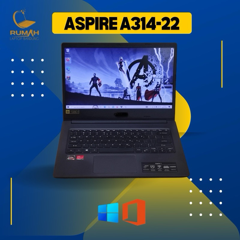 Laptop Acer Aspire 3 A314 Ryzen 3-3250U RAM 8 SSD 256 14 Inch Second Bekas