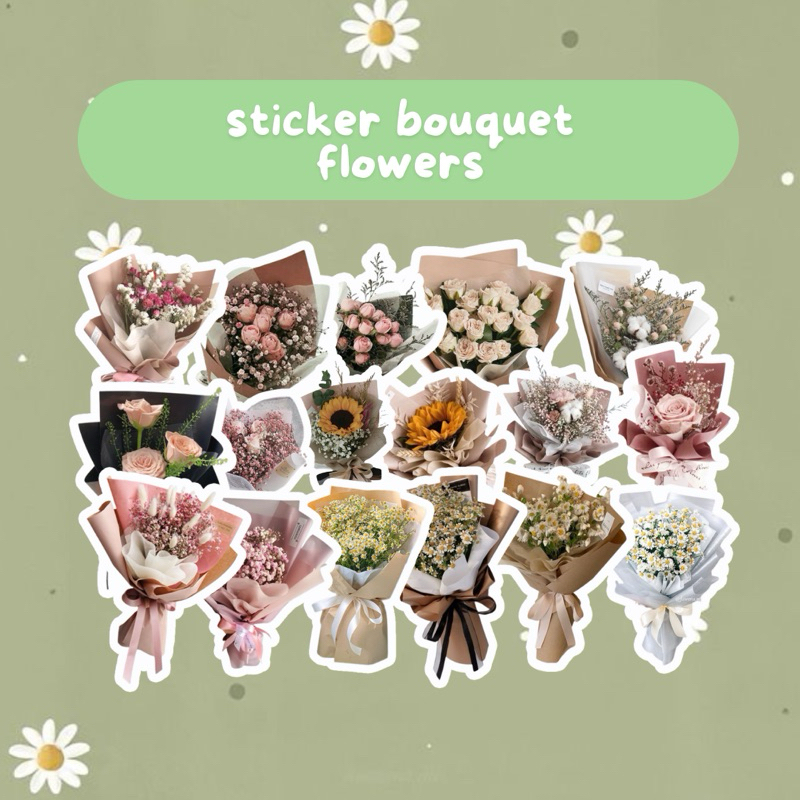 

sticker/stiker cute /bouquet flower harga per pc