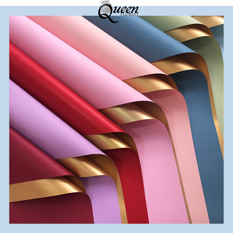 

20 LEMBAR Kertas Buket Gold BiColor Flower Paper Wrapping Cellophane Bouquet KB02