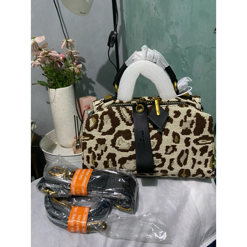 Tas Fashion Wanita Leopard Speedy Sling Bag Tas Ori Tas Impor
