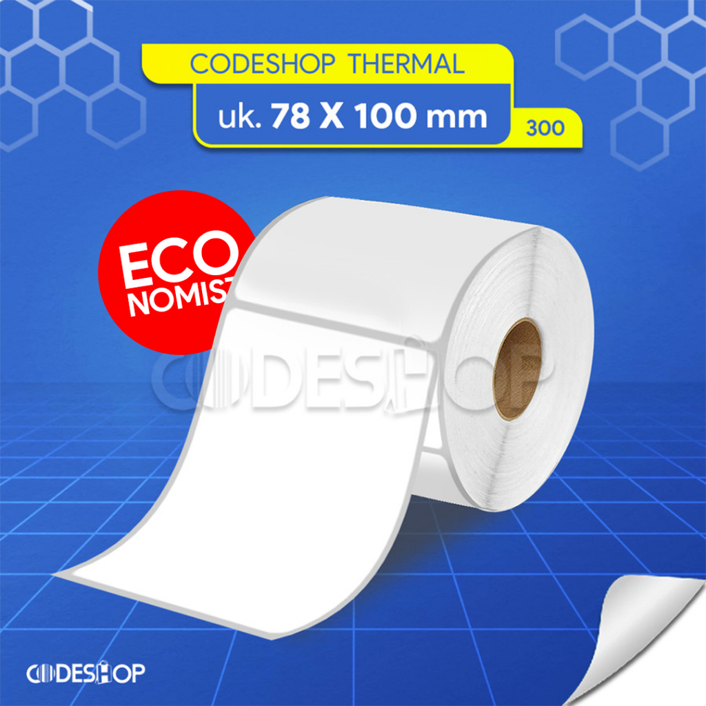 

ECO 78 x 100 mm Label Thermal Putih Cetak Hitam Lebar 78 mm Panjang 100 mm
