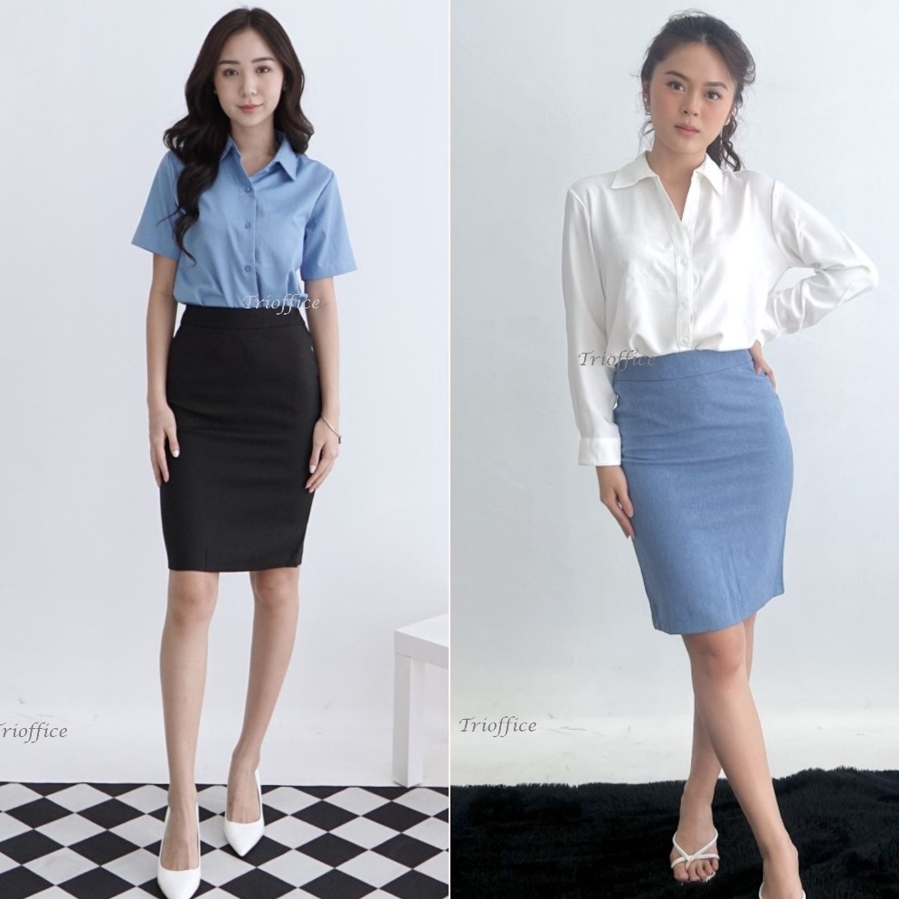 Muraaaahh Rok Span Hitam Kerja Formal Pendek Selutut 34