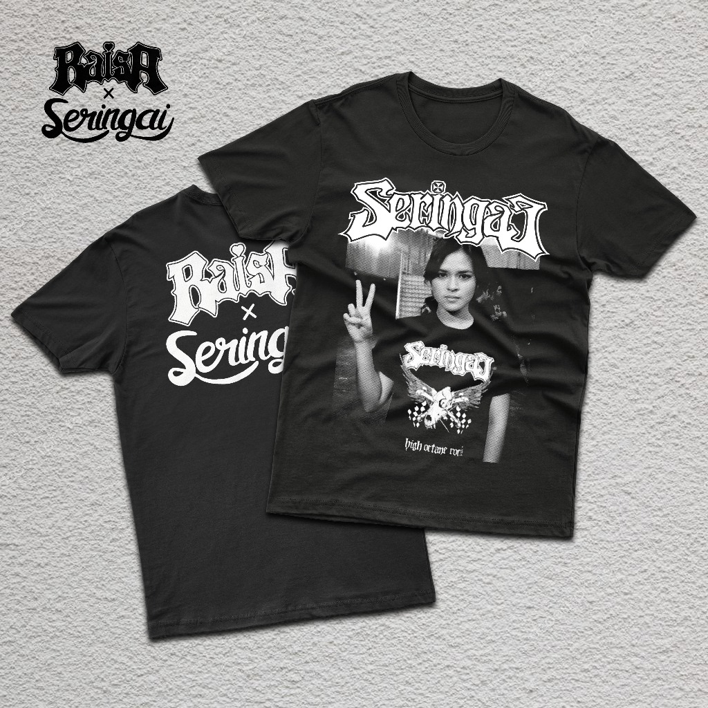 Tshirt Merchandise Raisa x Seringai | Kaos seringai combed 24s hitam unisex | Tshirt Merchandise Ban