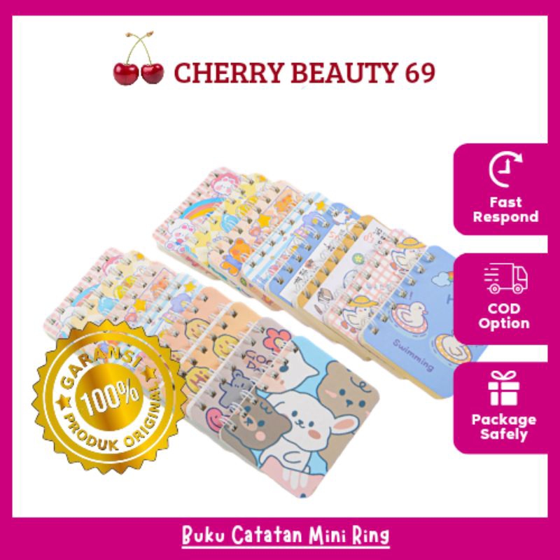 

Buku Catatan Mini Ring Motif Karakter,