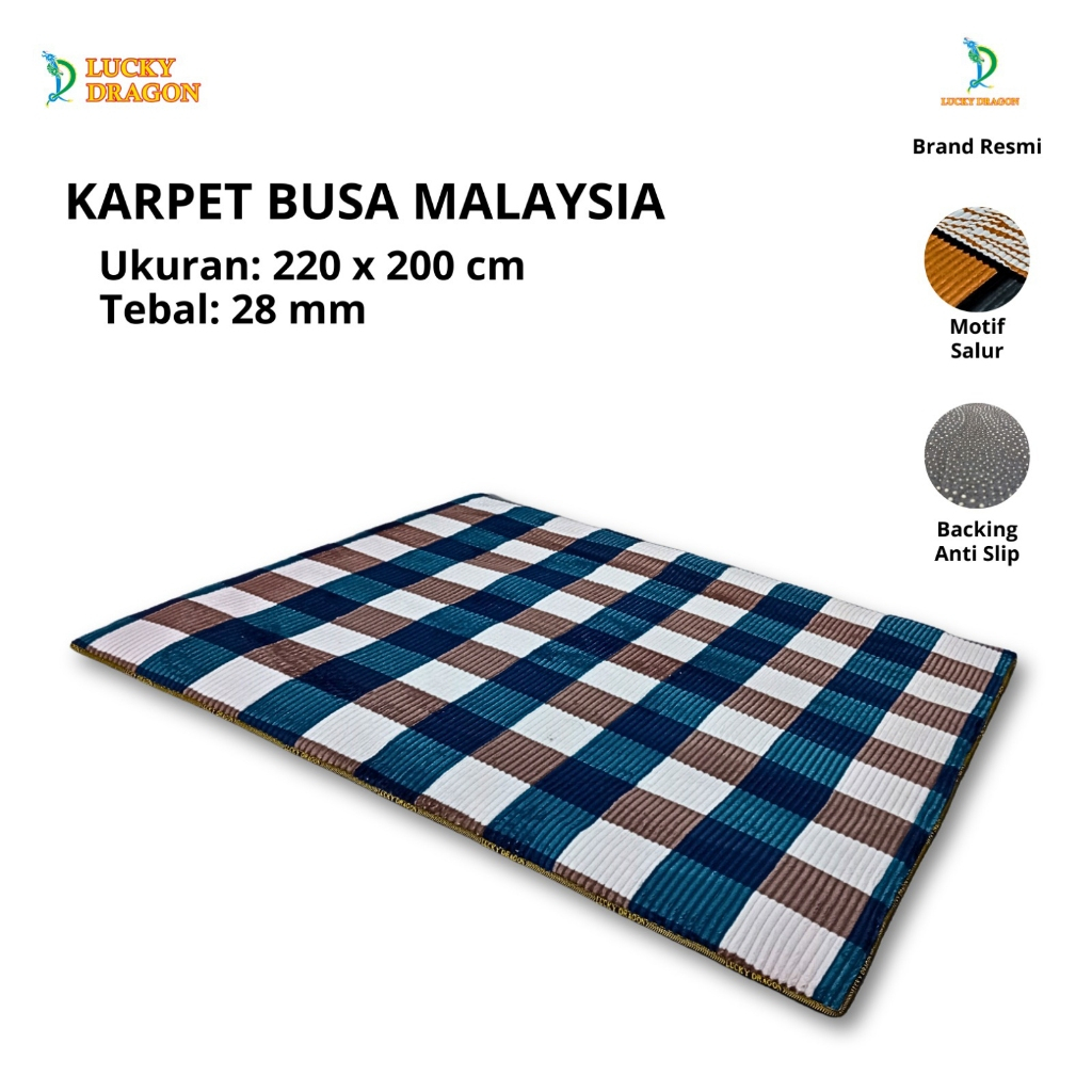 Lucky Dragon Karpet Malaysia Motif Salur Ukuran 220 X 200 CM Tebal 28 mm / Ambal Malaysia SALUR 7 ka