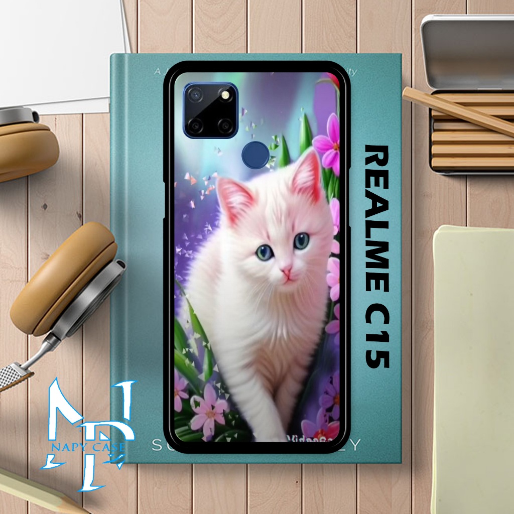 Napy Case Cassing Handphone REALME C15 Krtun KUCING mix Lucu 2 - Case Untuk Pria,Wanita,Dewasa, Anak