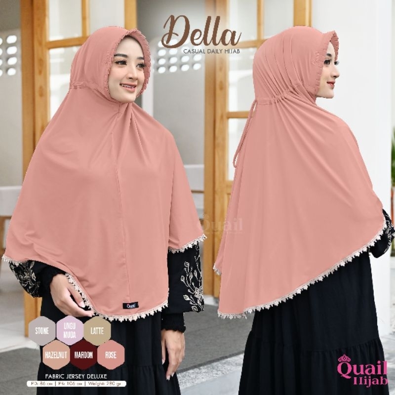 Jilbab Instan Bergo Jumbo Jersey Original Quail Hijab DELLA