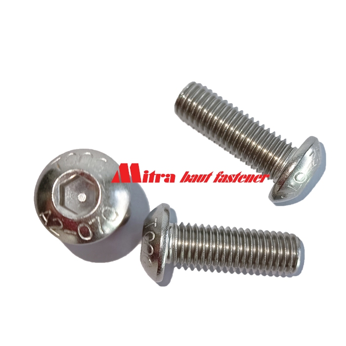 M6 x 12 Baut Button L Stainless 304