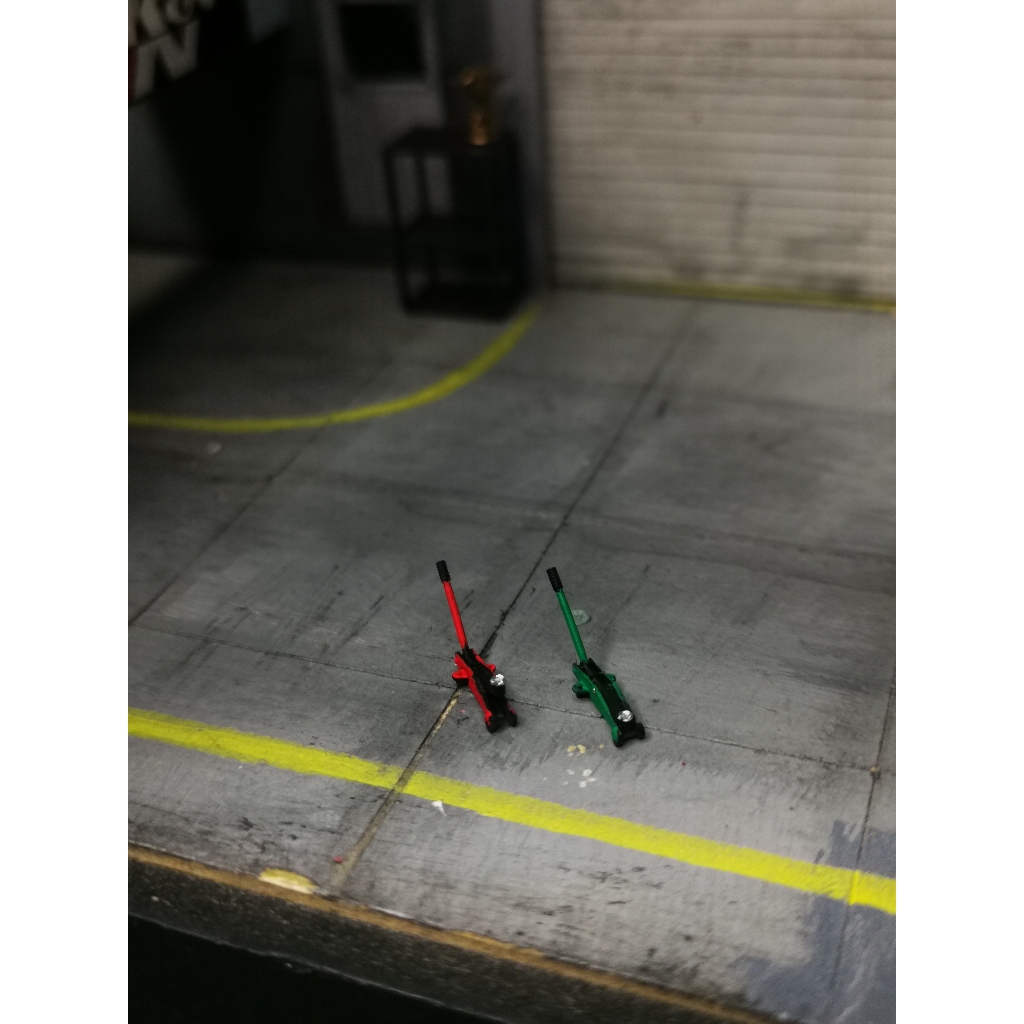 3D Receh Dongkrak Buaya 2 ton Floor Jack 1/64 Aksesoris Maket Diorama miniatur Car jackDiorama Dieca