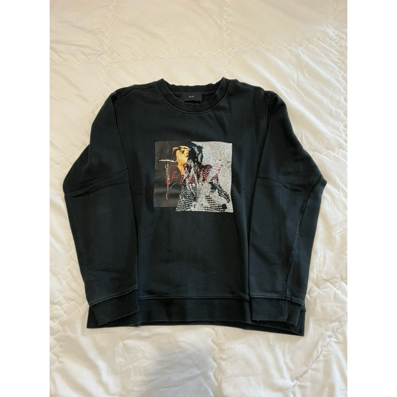 CREWNECK SWEATER ATASAN UNISEX PLAC HITAM XS S M