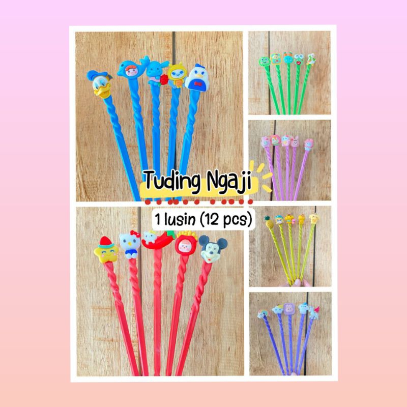 

Tuding Ngaji Karakter Isi 1 lusin (12 pcs) Tuding Ngaji Murah Kalem Ngaji Iqra Alquran