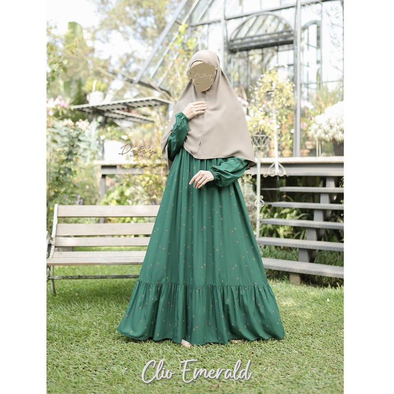 REJECT SALE Clio Emerald Nightgown size M Daster Gamis Ditsy